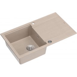 Quadron Evan 111 zlewozmywak GraniteQ 86x50 cm beż/elementy stalowe HCQE8650U2_BS_P2O
