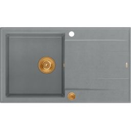 Quadron Evan 111 zlewozmywak 86x50 cm GraniteQ silver stone/miedź HCQE8650U5_PVDC1_P2O