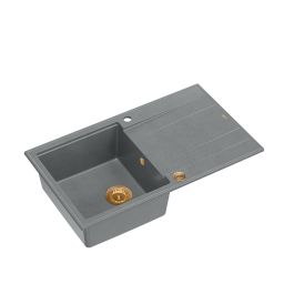 Quadron Evan 111 zlewozmywak 86x50 cm GraniteQ silver stone/miedź HCQE8650U5_PVDC1_P2O