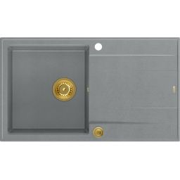 Quadron Evan 111 zlewozmywak 86x50 cm GraniteQ silver stone/złoty HCQE8650U5_PVDG1_P2O
