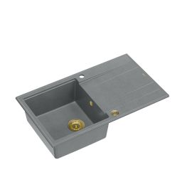 Quadron Evan 111 zlewozmywak 86x50 cm GraniteQ silver stone/złoty HCQE8650U5_PVDG1_P2O