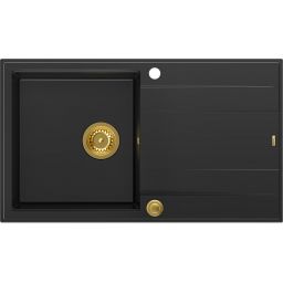 Quadron Evan 111 zlewozmywak 86x50 cm GraniteQ pure carbon/złoty HCQE8650U7_PVDG1_P2O