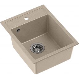 Quadron Johnny 90 zlewozmywak 50x39 cm GraniteQ wpuszczany river sand/elementy stalowe HCQJ3950BEZK