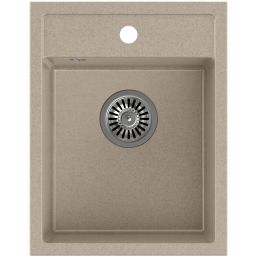 Quadron Johnny 90 zlewozmywak 50x39 cm GraniteQ wpuszczany river sand/elementy stalowe HCQJ3950BEZK