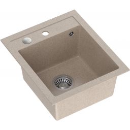 Quadron Johnny 100 zlewozmywak 50x43 cm GraniteQ wpuszczany river sand/elementy stalowe HCQJ4350BEZK