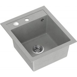 Quadron Johnny 100 zlewozmywak 50x43 cm GraniteQ wpuszczany silver stone/elementy stalowe HCQJ4350SZK