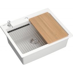 Quadron Kurt 110 zlewozmywak 59.5x50 cm GraniteQ snow white HCQK5052BIK