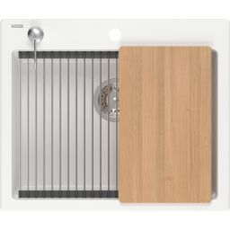 Quadron Kurt 110 zlewozmywak 59.5x50 cm GraniteQ snow white HCQK5052BIK