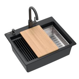 Quadron Kurt 110 zlewozmywak 59,5x50 cm GraniteQ pure carbon HCQK5052BLMPC