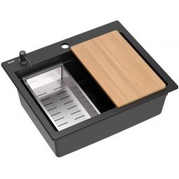 Quadron Kurt 110 zlewozmywak 59,5x50 cm GraniteQ pure carbon HCQK5052BLMPC