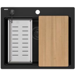 Quadron Kurt 110 zlewozmywak 59,5x50 cm GraniteQ pure carbon HCQK5052BLMPC