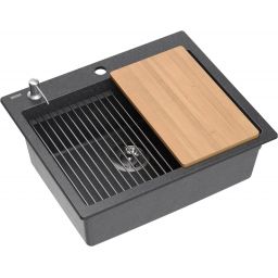 Quadron Kurt 110 zlewozmywak 59.5x50 cm GraniteQ czarny HCQK5052CZK