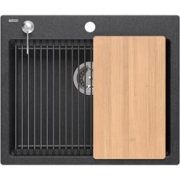 Quadron Kurt 110 zlewozmywak 59.5x50 cm GraniteQ czarny HCQK5052CZK