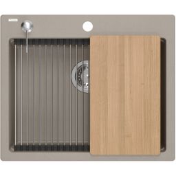 Quadron Kurt 110 zlewozmywak GraniteQ 59,5x50 cm beżowy soft taupe HCQK5052ST