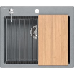 Quadron Kurt 110 zlewozmywak 59.5x50 cm GraniteQ silver stone HCQK5052SZK