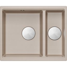 Quadron Logan 150 zlewozmywak GraniteQ 55x46 cm beż/elementy stalowe HCQL5646U2-BS_U