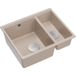 Quadron Logan 150 zlewozmywak GraniteQ 55x46 cm beż/elementy stalowe HCQL5646U2-BS_U