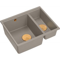 Quadron Logan zlewozmywak GraniteQ 55x46 cm beżowy HCQL5646U4-C1_U