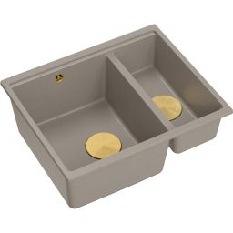 Quadron Logan zlewozmywak GraniteQ 55x46 cm beżowy HCQL5646U4-G1_U