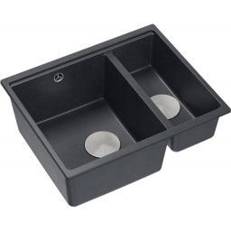 Quadron Logan zlewozmywak GraniteQ 55x46 cm czarny-szary/grafitowy/onyx HCQL5646U8-BS_U