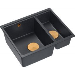 Quadron Logan zlewozmywak GraniteQ 55x46 cm czarny-szary/grafitowy/onyx HCQL5646U8-C1_U