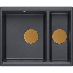 Quadron Logan zlewozmywak GraniteQ 55x46 cm czarny-szary/grafitowy/onyx HCQL5646U8-C1_U