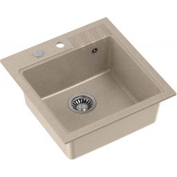 Quadron Comfort 110 zlewozmywak z baterią i akcesoriami beżowy / stal HCQP5052BEZK_3673500BS