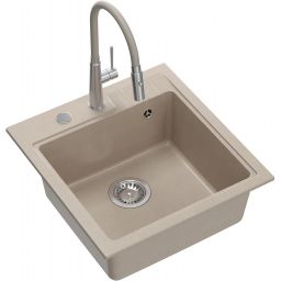 Quadron Peter zlewozmywak z baterią beżowy/stal HCQP5052BEZK_3922505BSBE