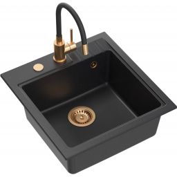 Quadron Peter zlewozmywak z baterią czarny/miedziany HCQP5052CZK_3323503PVDC1