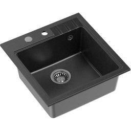 Quadron Peter 110 zlewozmywak 50x52 cm GraniteQ black diamond/stalowy HCQP5052CZK