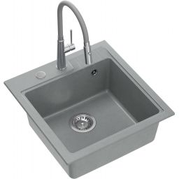 Quadron Peter zlewozmywak z baterią szary/stal HCQP5052SZK_3922505BSGR