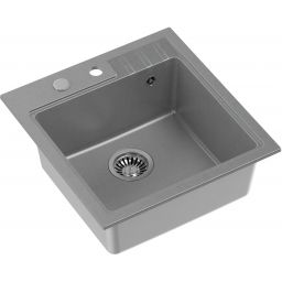 Quadron Peter 110 zlewozmywak 50x52 cm GraniteQ silver stone/stalowy HCQP5052SZK