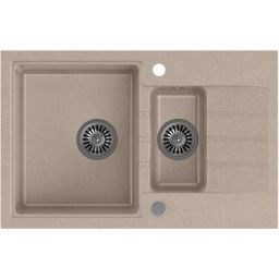 Quadron Comfort 156 zlewozmywak 78x50 cm z baterią i dozownikiem beżowy/stal HCQP57850BEZK_3673500BS