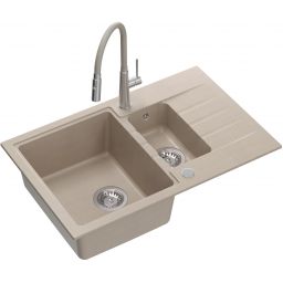 Quadron Peter zlewozmywak z baterią beżowy/stal HCQP57850BEZK_3922505BSBE