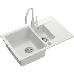 Quadron Peter zlewozmywak z baterią biały HCQP57850BIK_3323503WHM