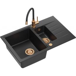 Quadron Peter zlewozmywak z baterią czarny/miedziany HCQP57850CZK_3323503PVDC1