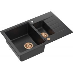 Quadron Peter zlewozmywak z baterią czarny/miedziany HCQP57850CZK_3323503PVDC1