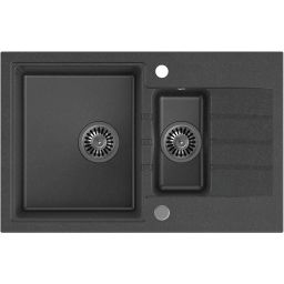 Quadron Peter zlewozmywak z baterią czarny/stal HCQP57850CZK_3922505BSBL