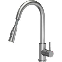 Quadron Comfort 156 zlewozmywak 78x50 cm z baterią i dozownikiem szary/stal HCQP57850SZ_3673500BS