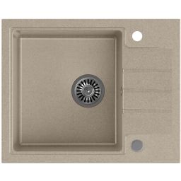 Quadron Comfort 116 zlewozmywak 62x50 cm z baterią i dozownikiem beżowy/stal HCQP6250BEZK_3673500BS