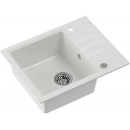 Quadron Comfort 116 zlewozmywak 62x50 cm z baterią i dozownikiem biały/biały HCQP6250BIK_3673500WHM