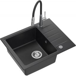 Quadron Peter zlewozmywak z baterią czarny/stal HCQP6250CZK_3922505BSBL