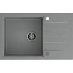 Quadron Comfort 111 zlewozmywak 78x50 cm z baterią i dozownikiem szary/stal HCQP7850SZK_3673500BS