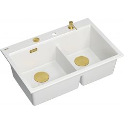 Quadron Marc 120 zlewozmywak GraniteQ 76x50 cm biały HQC7650U1_PVDG1