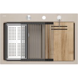 Quadron Marc 120 zlewozmywak GraniteQ 76x50 cm beż/elementy stalowe HQC7650U2_BS