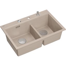 Quadron Marc 120 zlewozmywak GraniteQ 76x50 cm beż/elementy stalowe HQC7650U2_BS