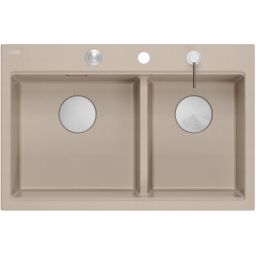 Quadron Marc 120 zlewozmywak GraniteQ 76x50 cm beż/elementy stalowe HQC7650U2_BS