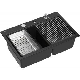 Quadron Marc 120 zlewozmywak GraniteQ 76x50 cm czarny HQC7650U7_BS