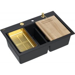 Quadron Marc 120 zlewozmywak GraniteQ 76x50 cm czarny HQC7650U7_PVDG1