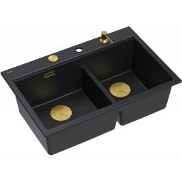 Quadron Marc 120 zlewozmywak GraniteQ 76x50 cm czarny HQC7650U7_PVDG1